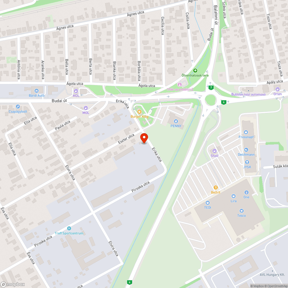 Penny és Burger King behajtó hatalmas kátyú bejelentés helye