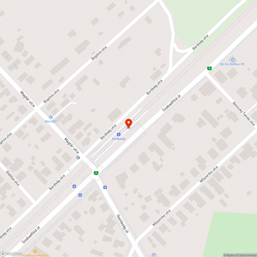 Törött üvegek, sok szemét Ilonatelep HÉV megállóban bejelentés helye