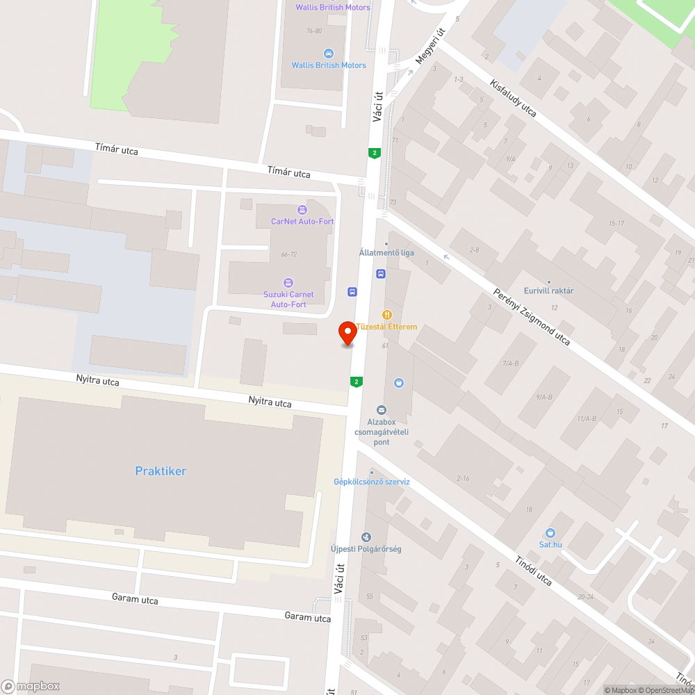 Elpusztult fa bejelentés helye