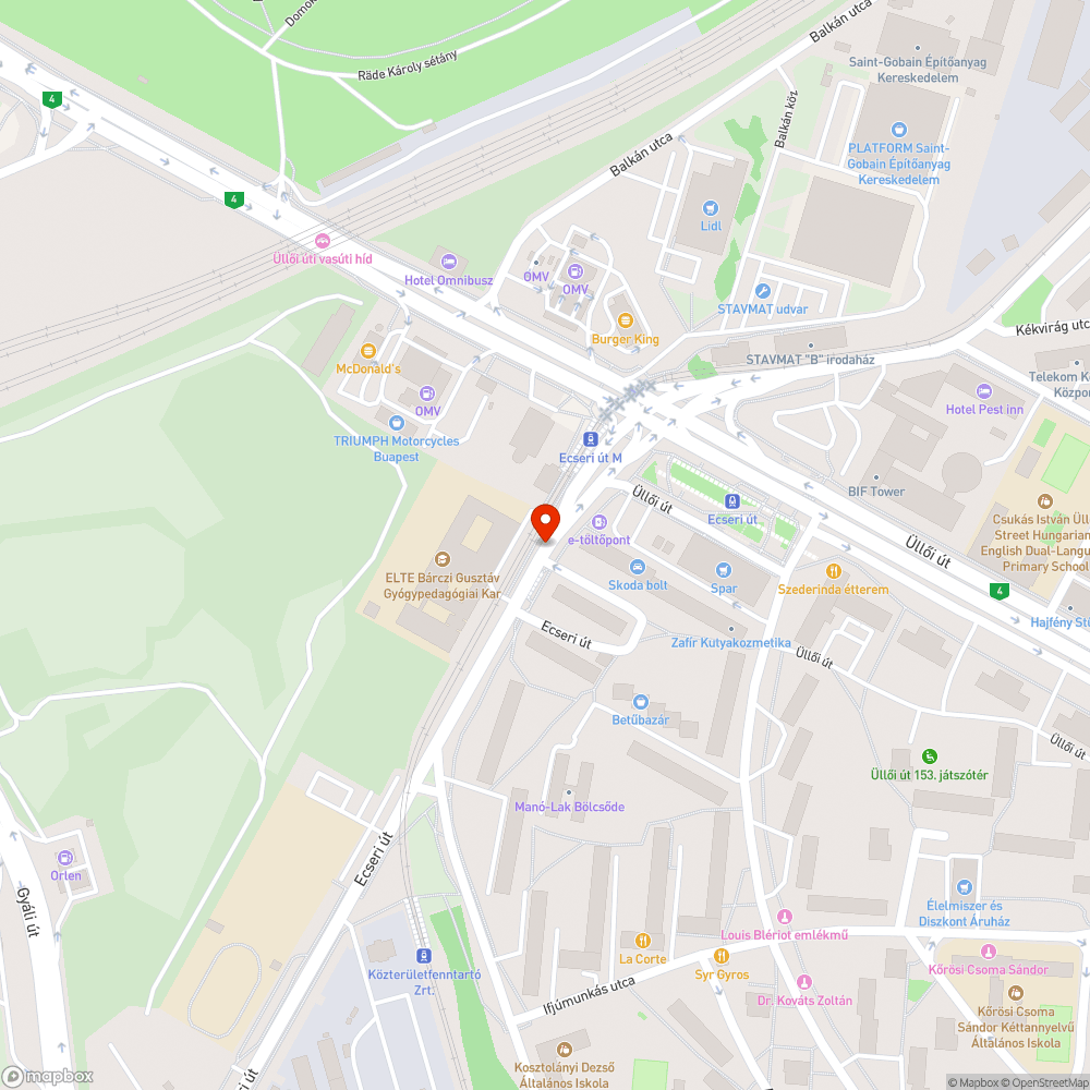 Térfélcserés gyalog-kerékpárút tábla bejelentés helye