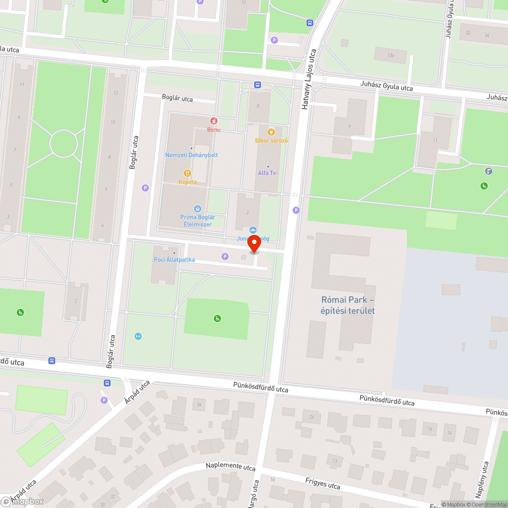 Kátyú bejelentés helye