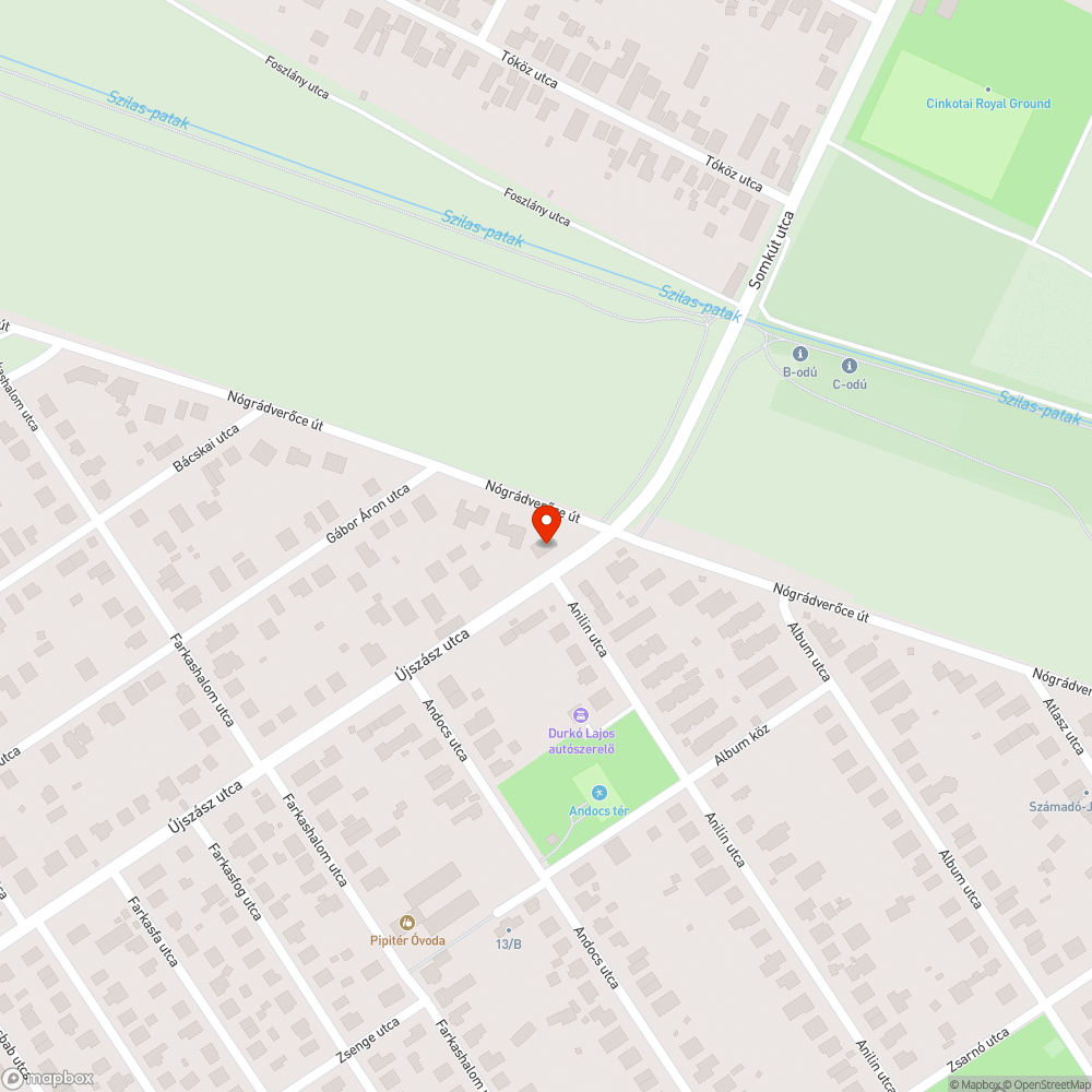 Zúgó tűzcsap bejelentés helye