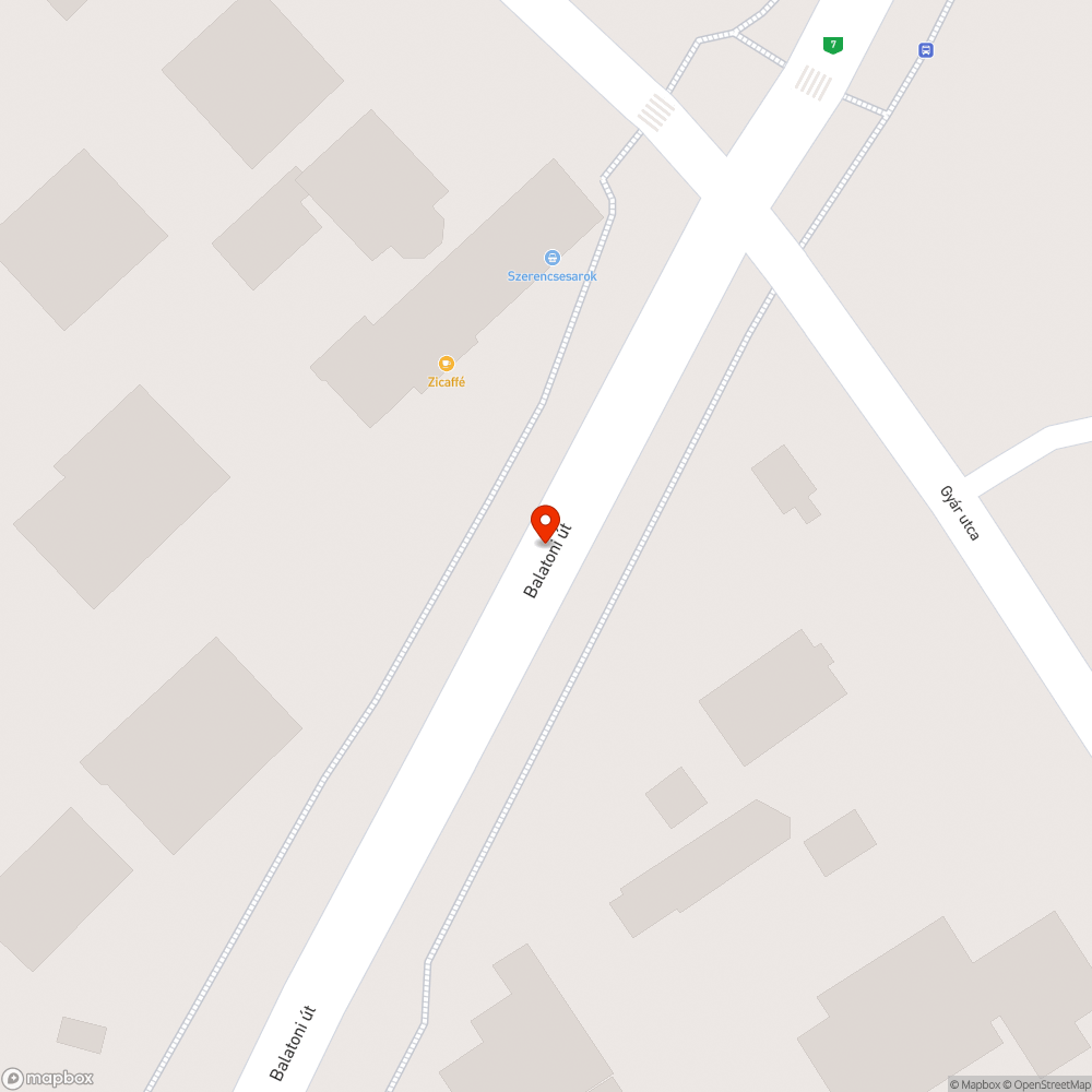 Kátyúk a 7-es úton bejelentés helye