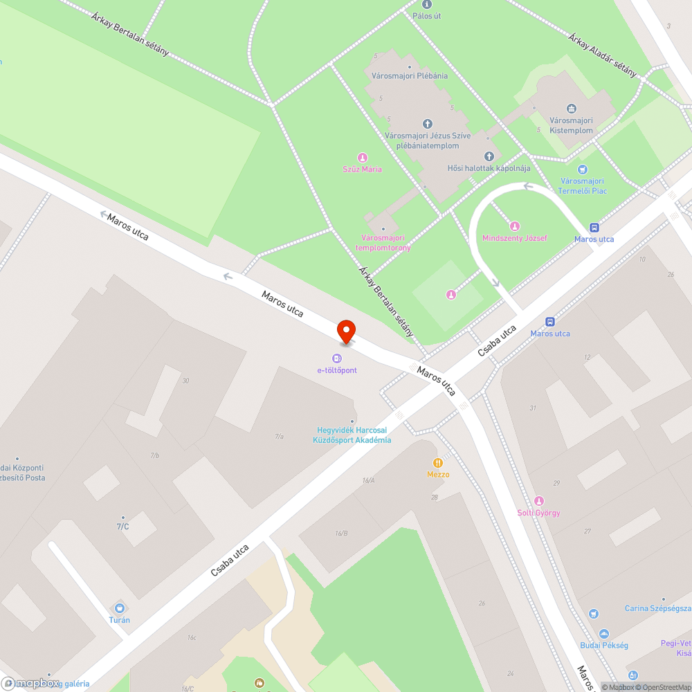 Utcai töltő igény a Városmajor mellett bejelentés helye