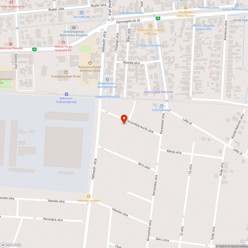 Kátyú bejelentés helye