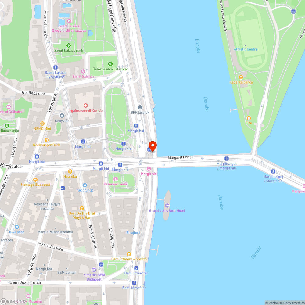 Graffitik a Margit hídnál bejelentés helye