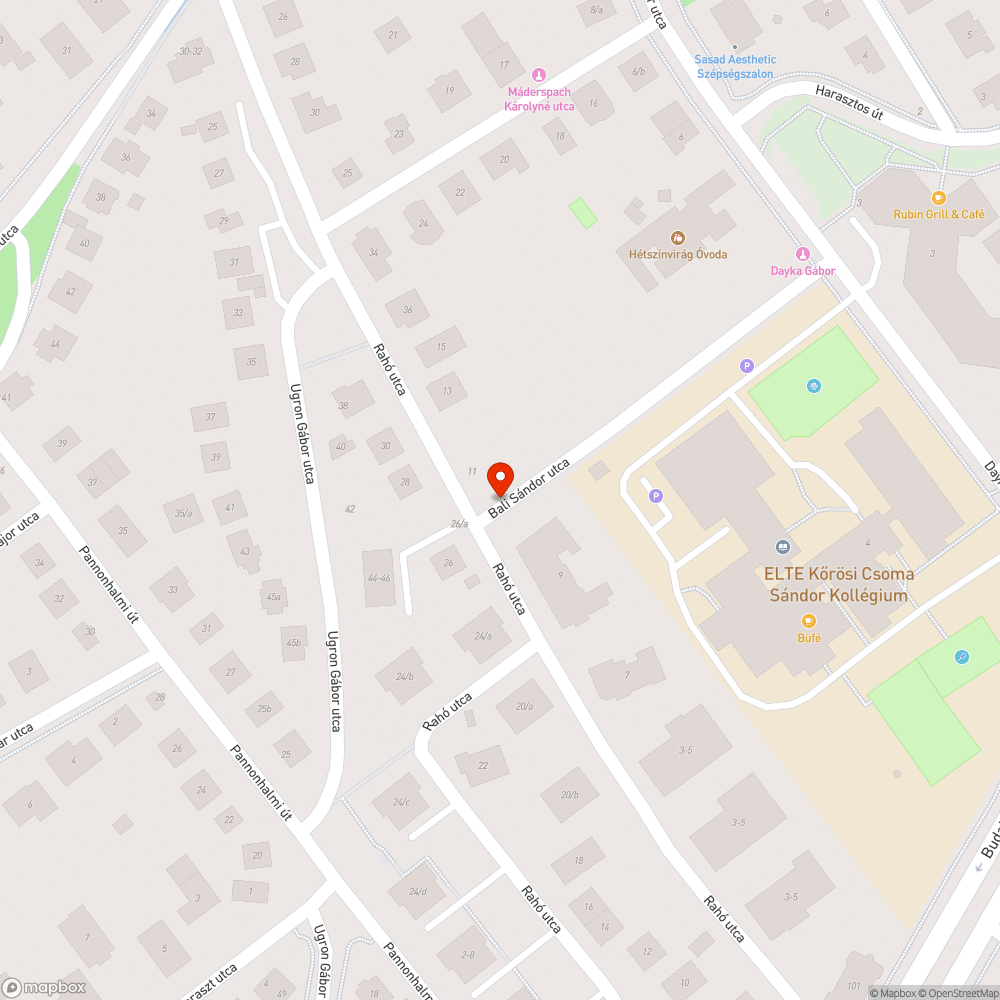 Piros Suzuki Bali Sándor utca bejelentés helye