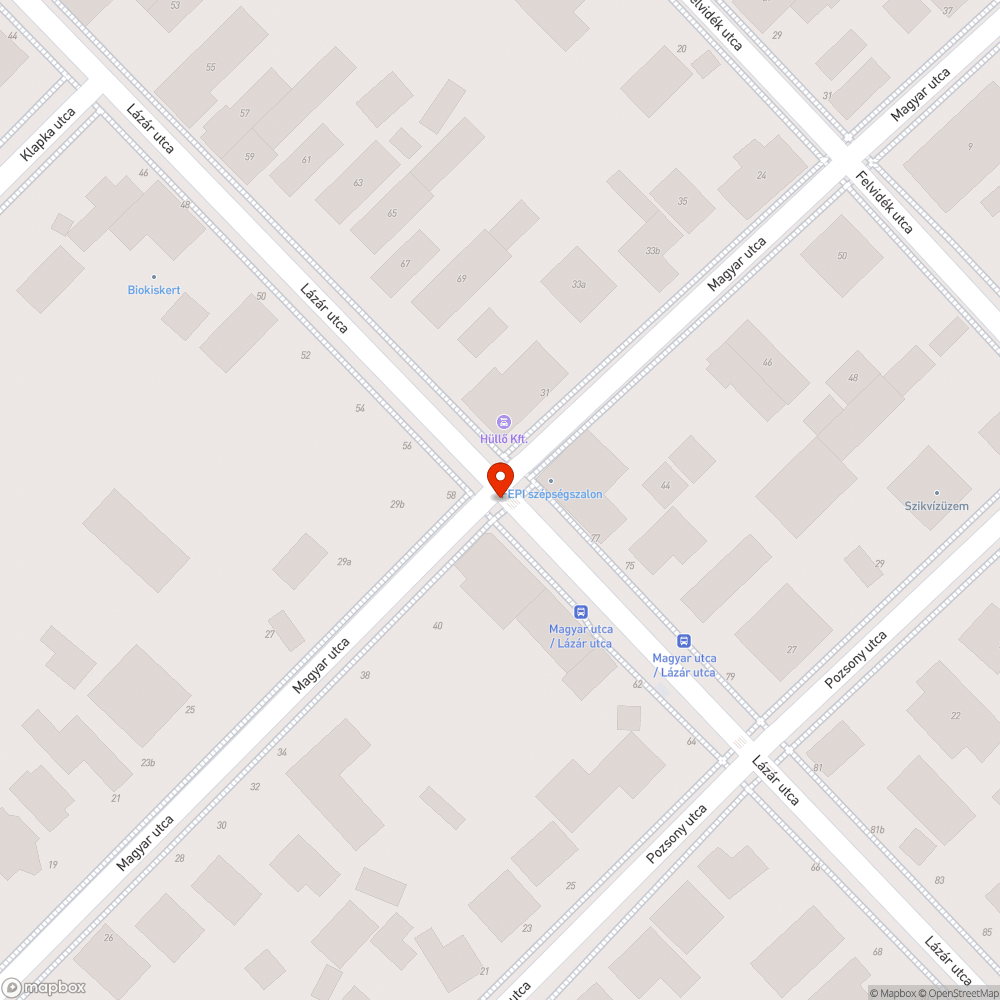 Kátyúk bejelentés helye