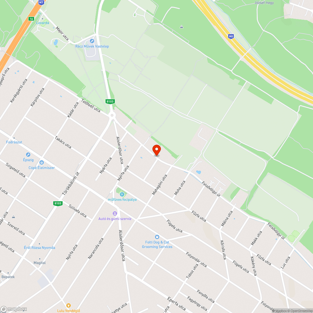 Kátyú bejelentés helye