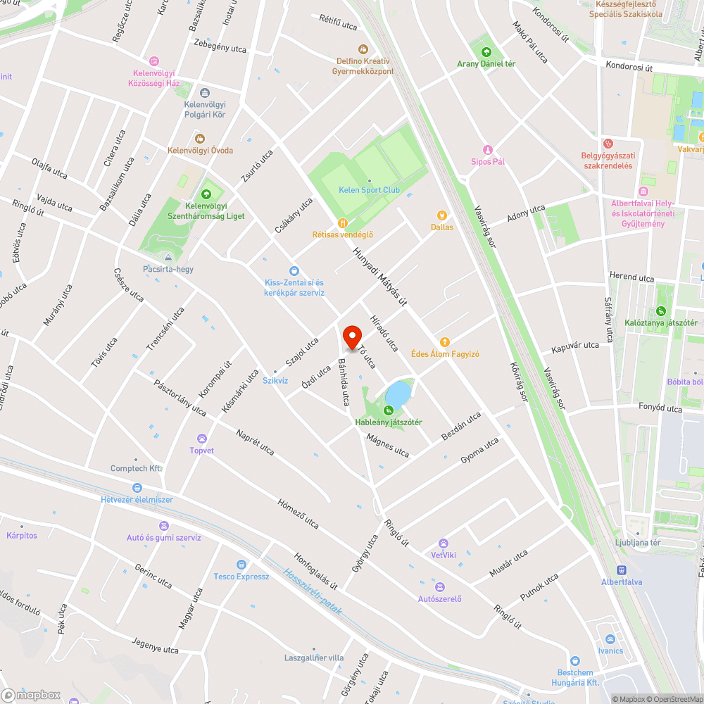 Elhagyott autó bejelentés helye