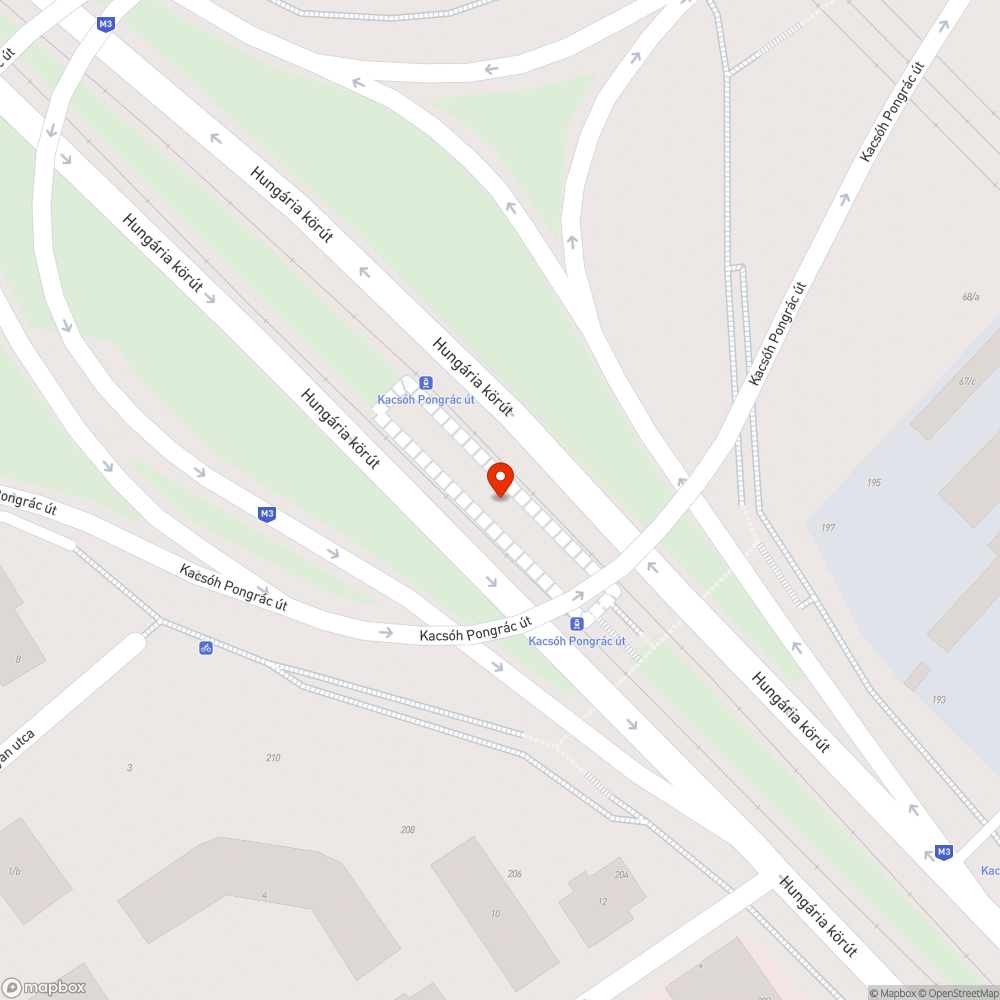 Koszos, graffitis villamosmegálló bejelentés helye