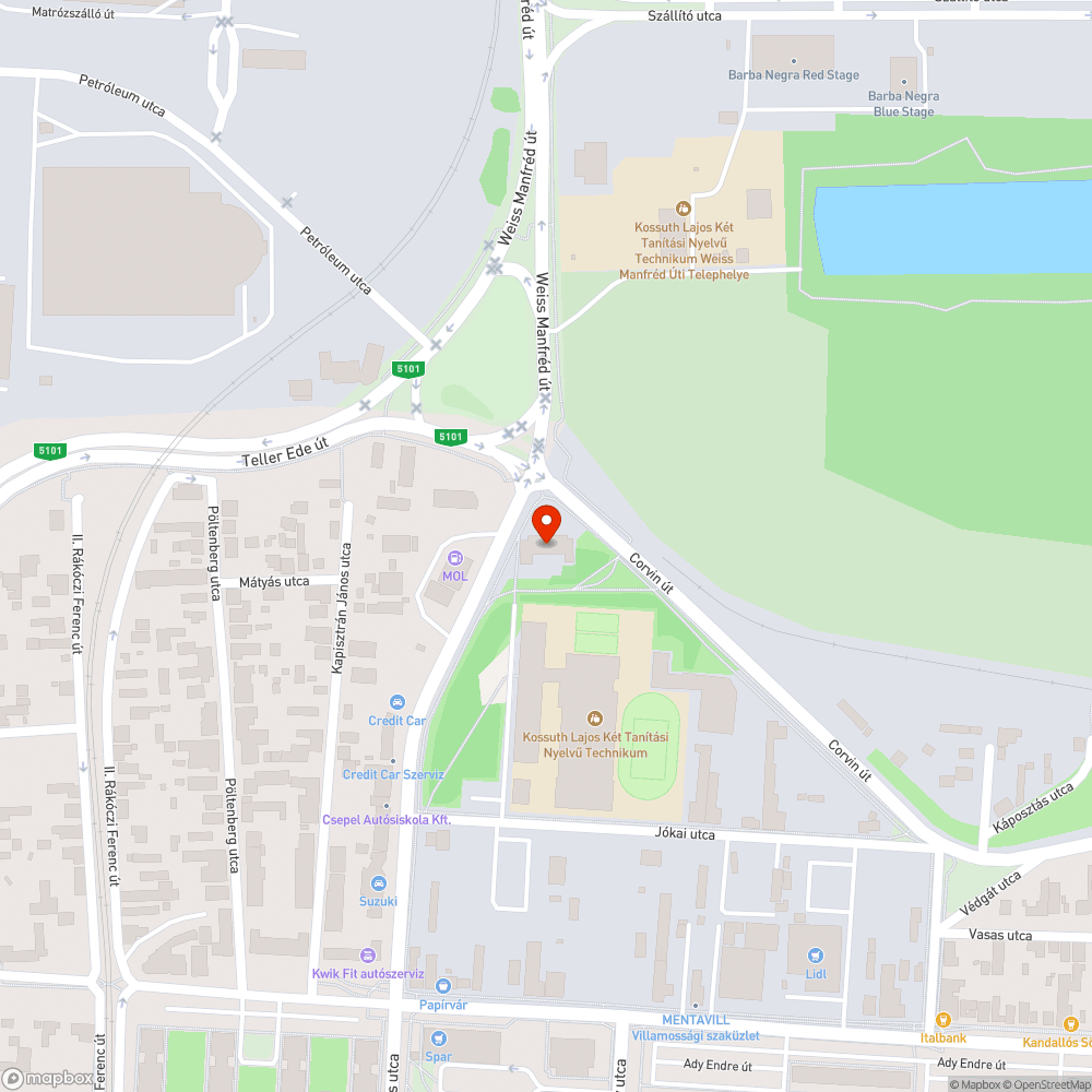 Sérült szalagkorlát bejelentés helye