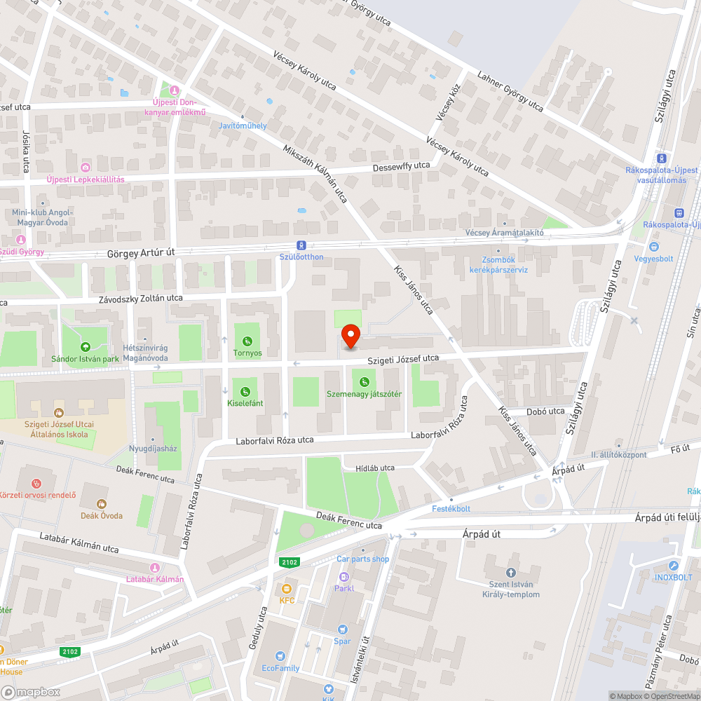 Elhagyatott autó bejelentés helye