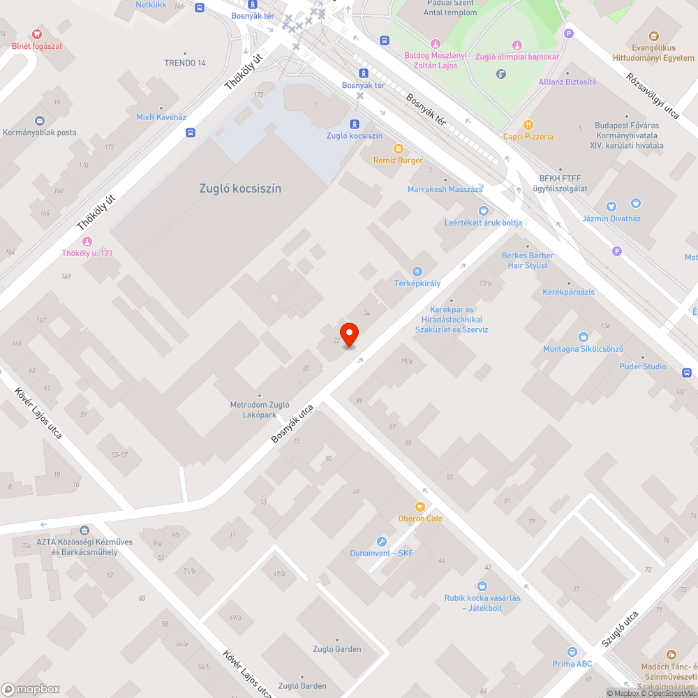 Elhanyagolt utcafront bejelentés helye