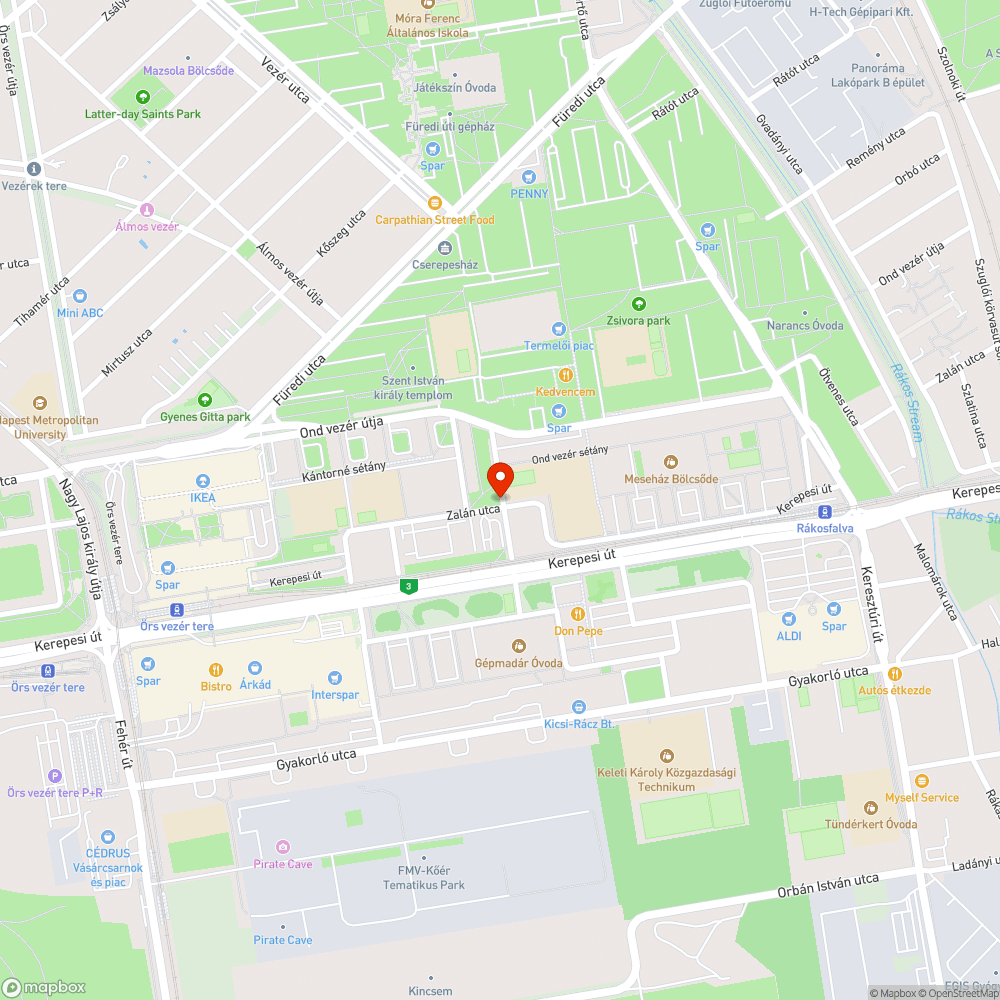 Kátyú bejelentés helye