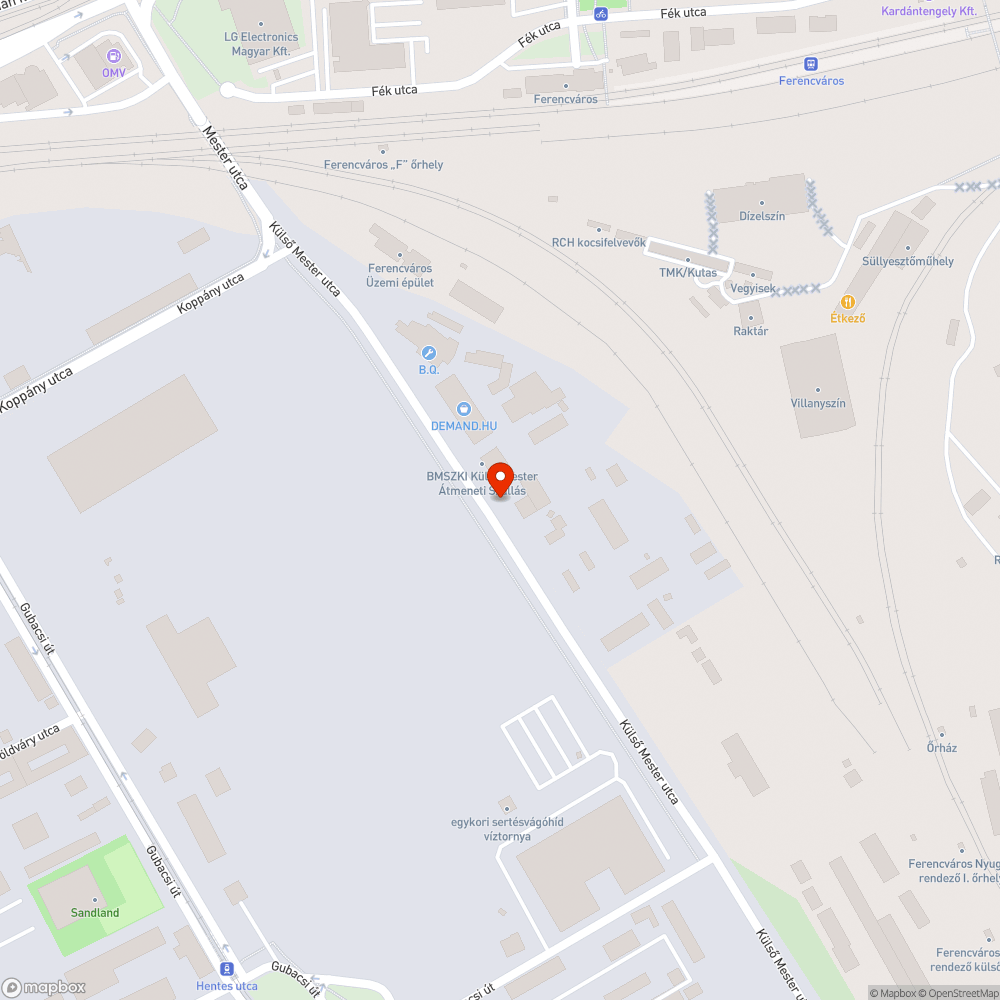 Beszakadó úttest bejelentés helye