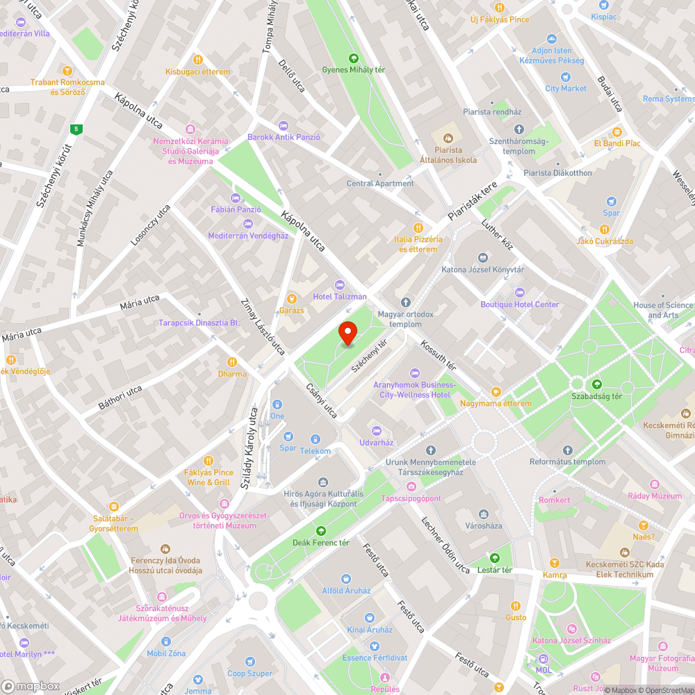 Törött szemeteskuka a Széchenyi téren bejelentés helye