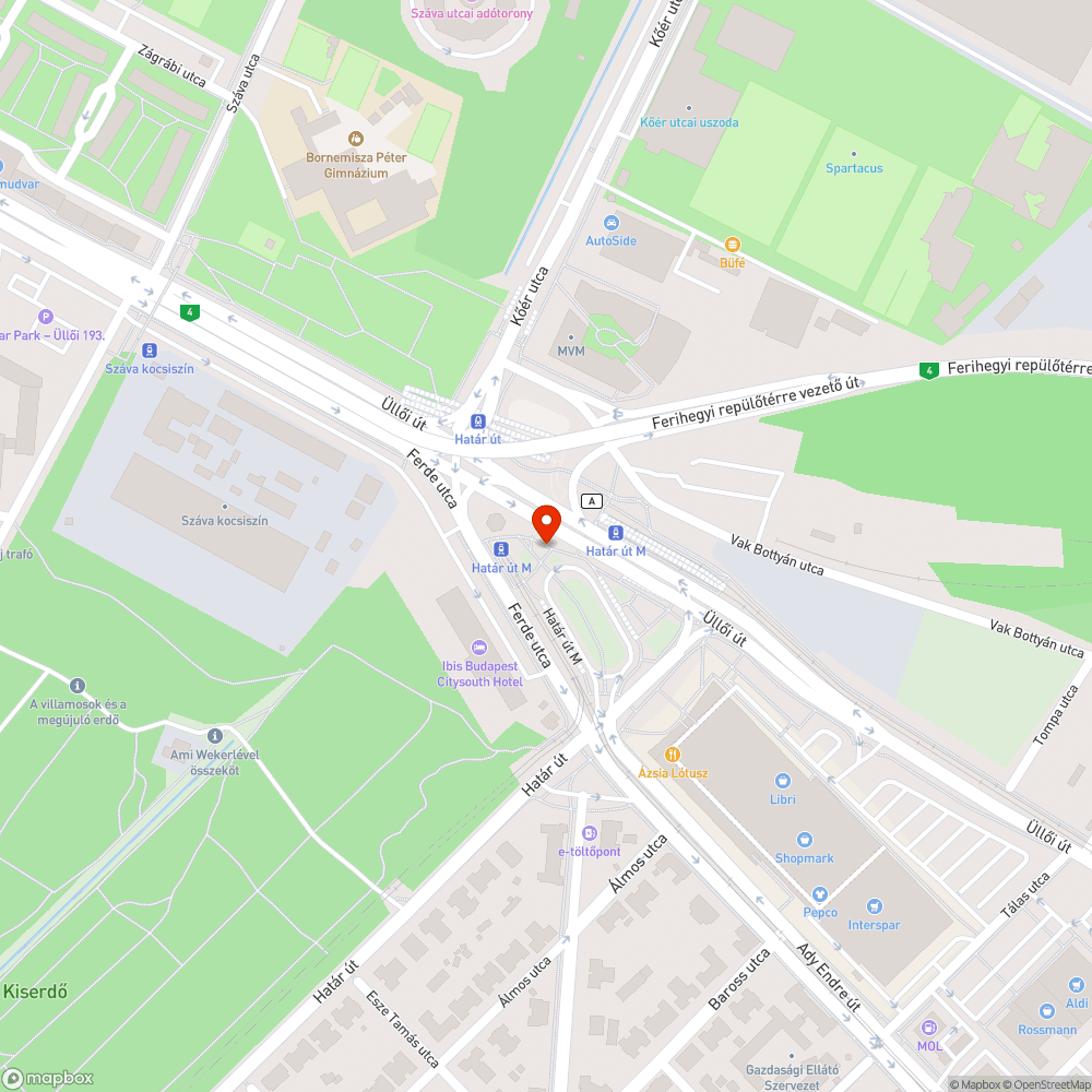 Határ úti metrólejáró szemétdomb bejelentés helye