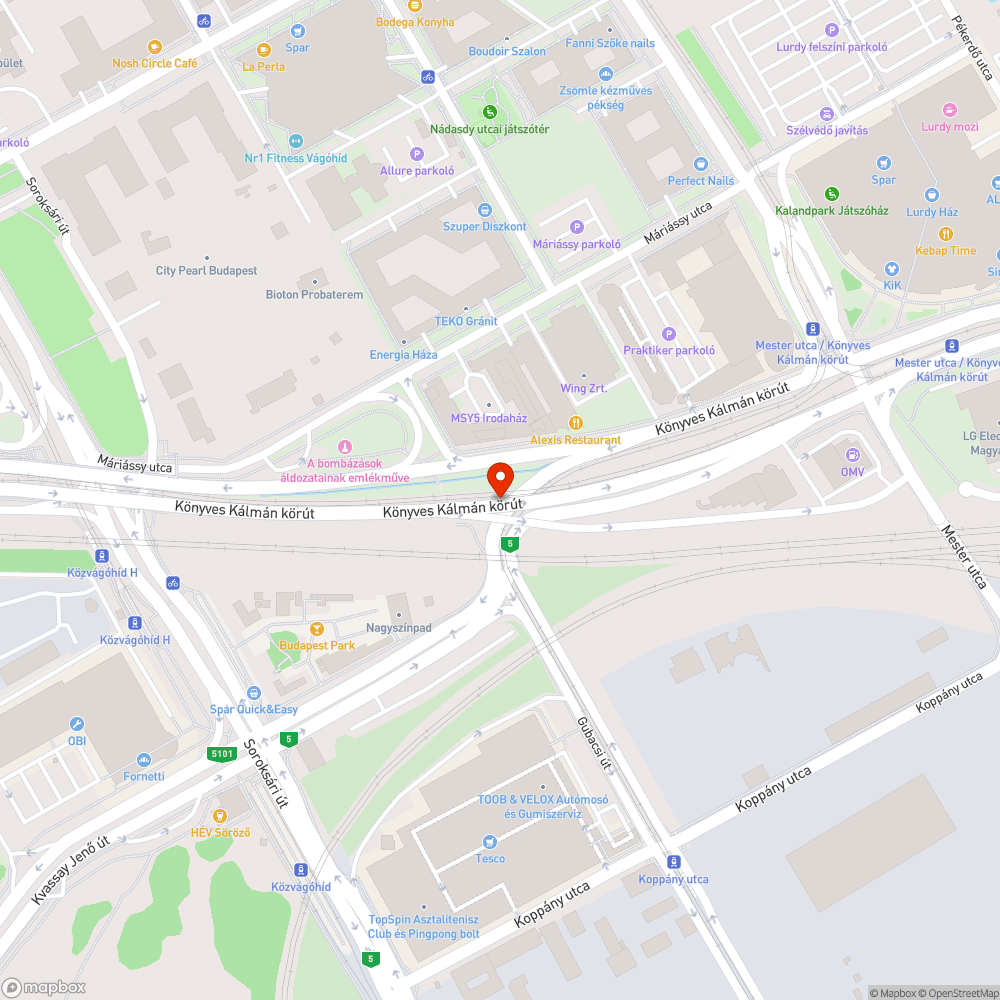 Kátyúk a Könyves Kálmán krt. felüljáró dilatációknál bejelentés helye