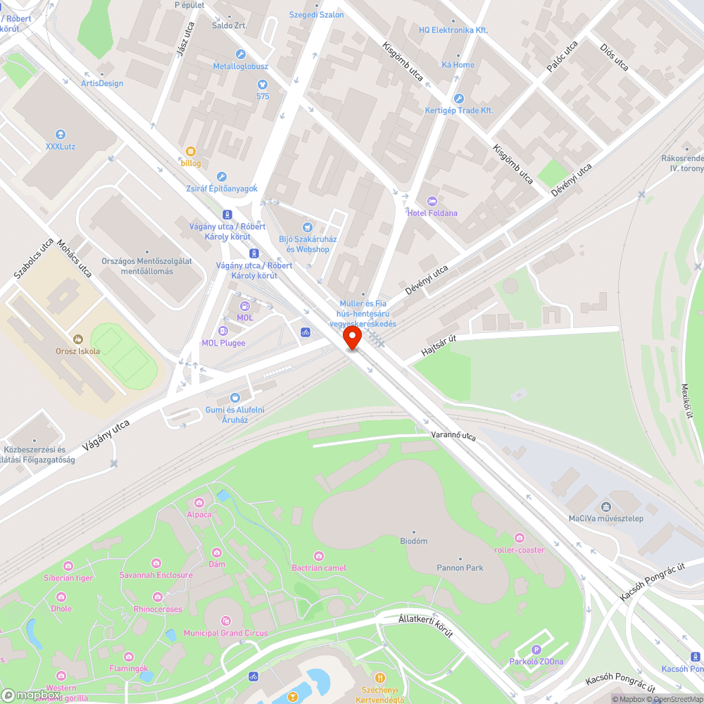 Kátyúk a Hungária krt. felüljáró dilatációknál bejelentés helye