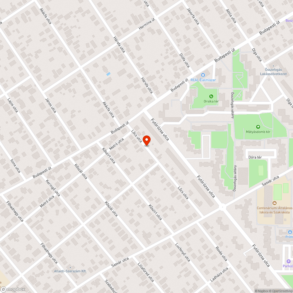 Beszakadt útburkolat bejelentés helye