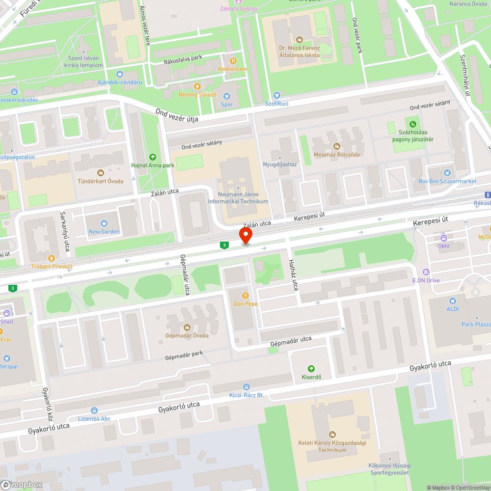 Facsemete pont a zebra mellé bejelentés helye