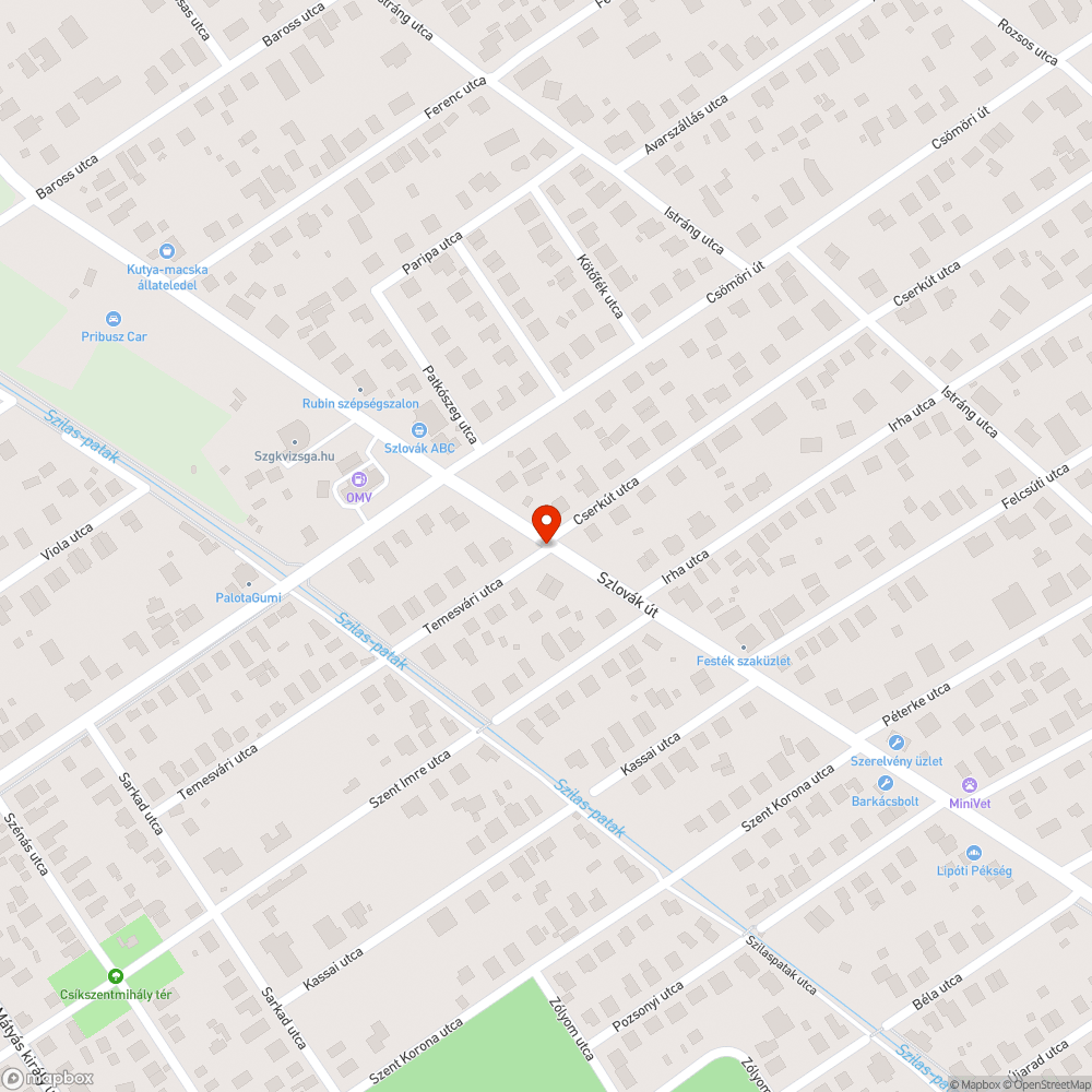 Szlovák út bejelentés helye