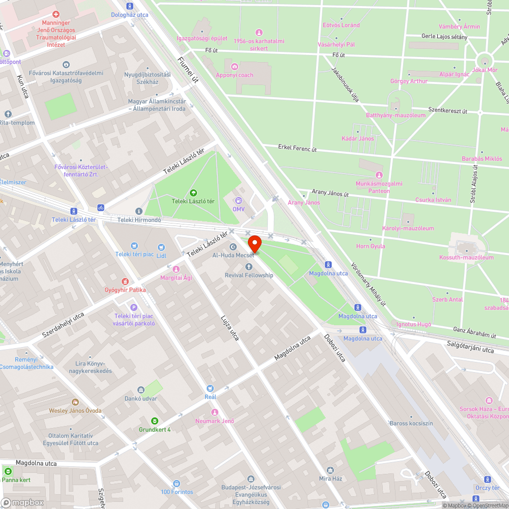 Megrongált szemetes bejelentés helye