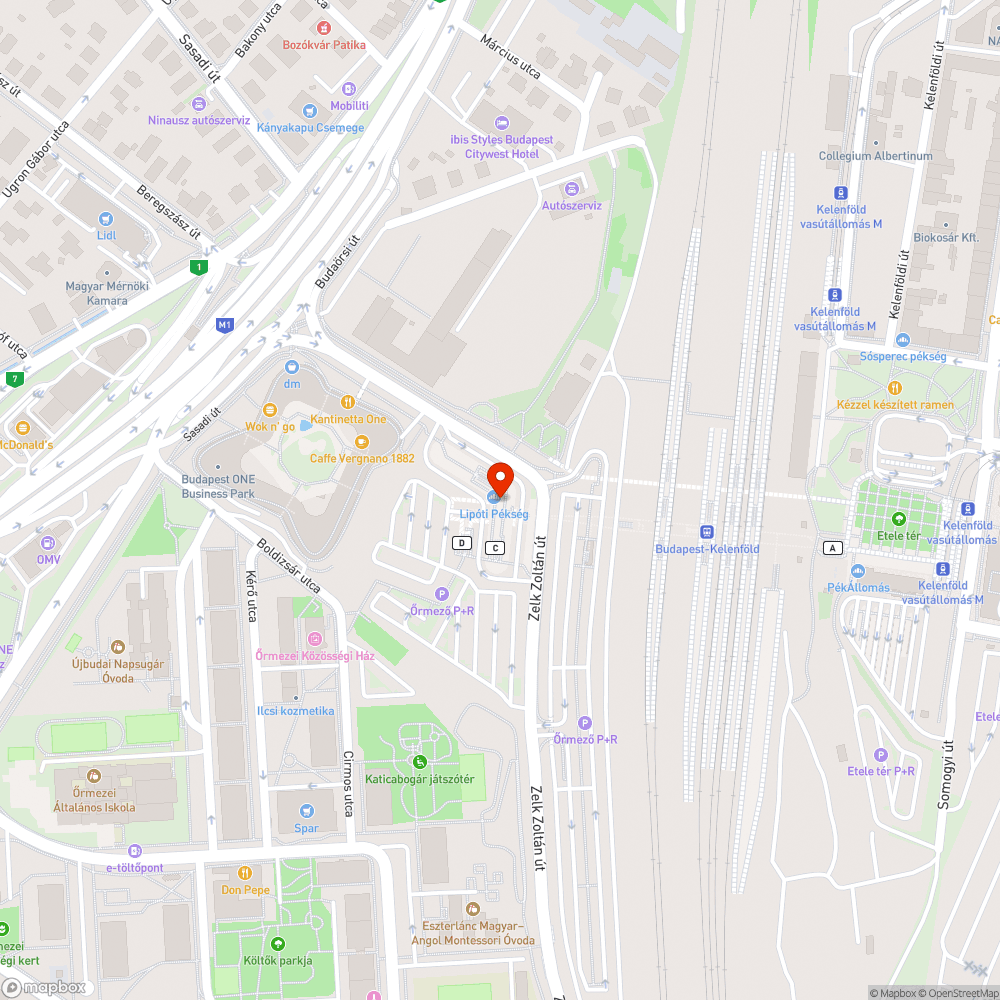 Rakodóterület a Kelenföldi pályaudvar aluljáró üzleteit ellátó áruszállítóknak bejelentés helye