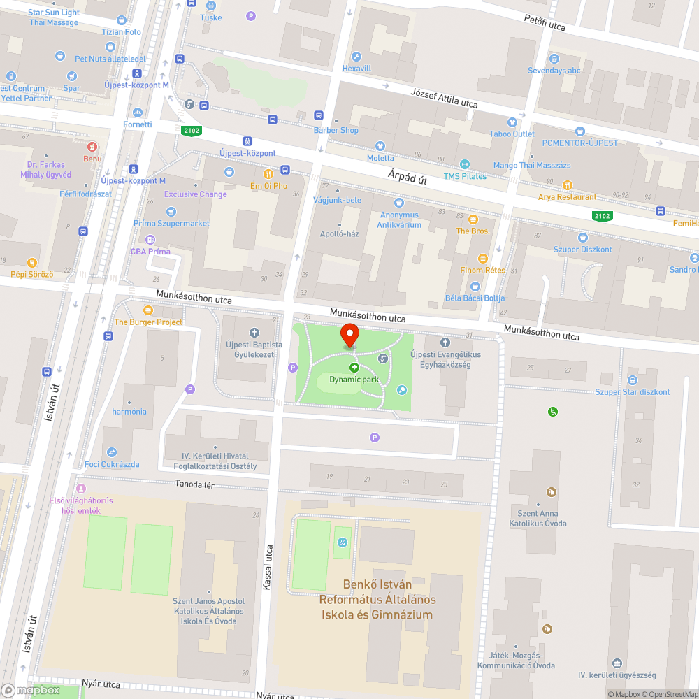 Szemetes park Újpest-Központ közelében bejelentés helye