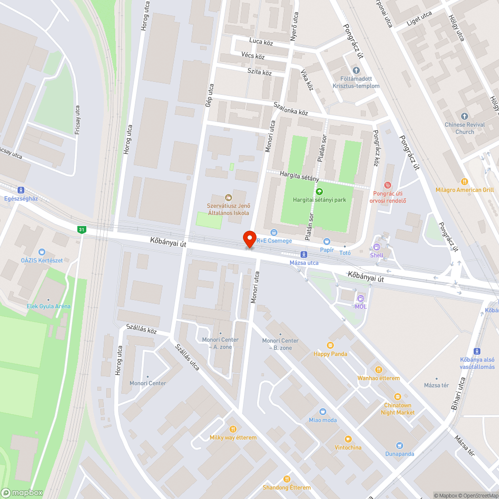 Hiányzó kerékpárút átvezetés - Kőbányai út/Monori út bejelentés helye