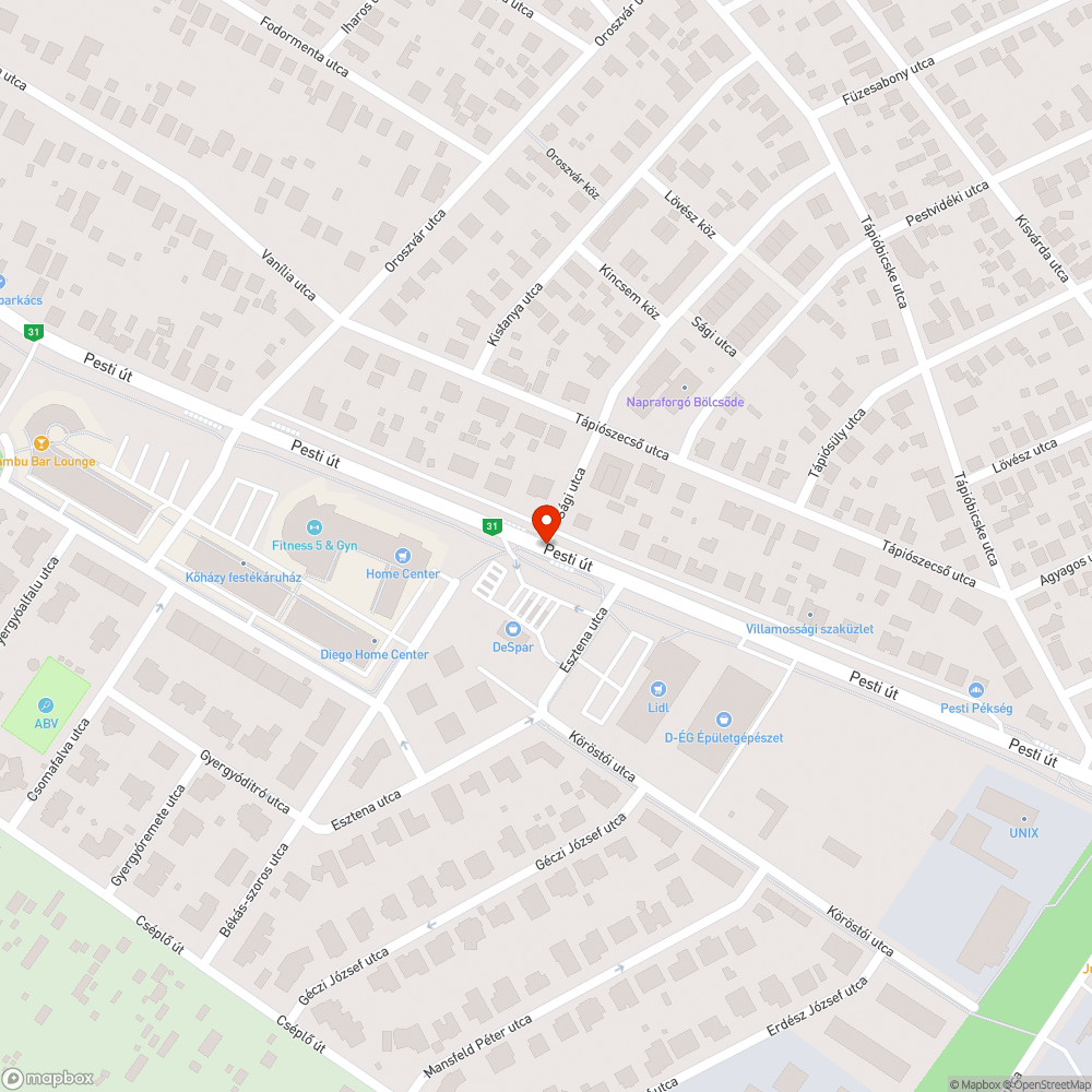 lopakodó fekvőrendőr bejelentés helye