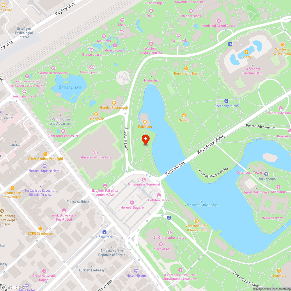 Városligeti kis híd bejelentés helye