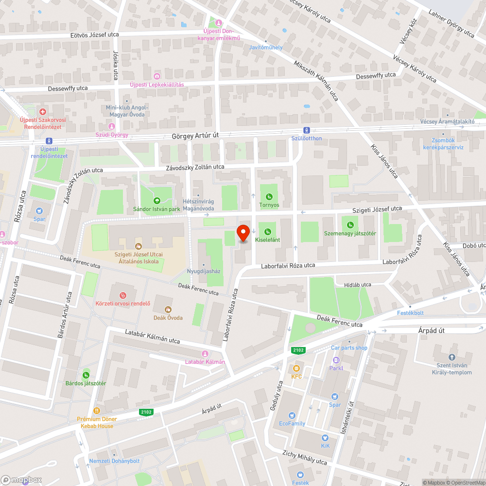 Eltűnt füves terület bejelentés helye