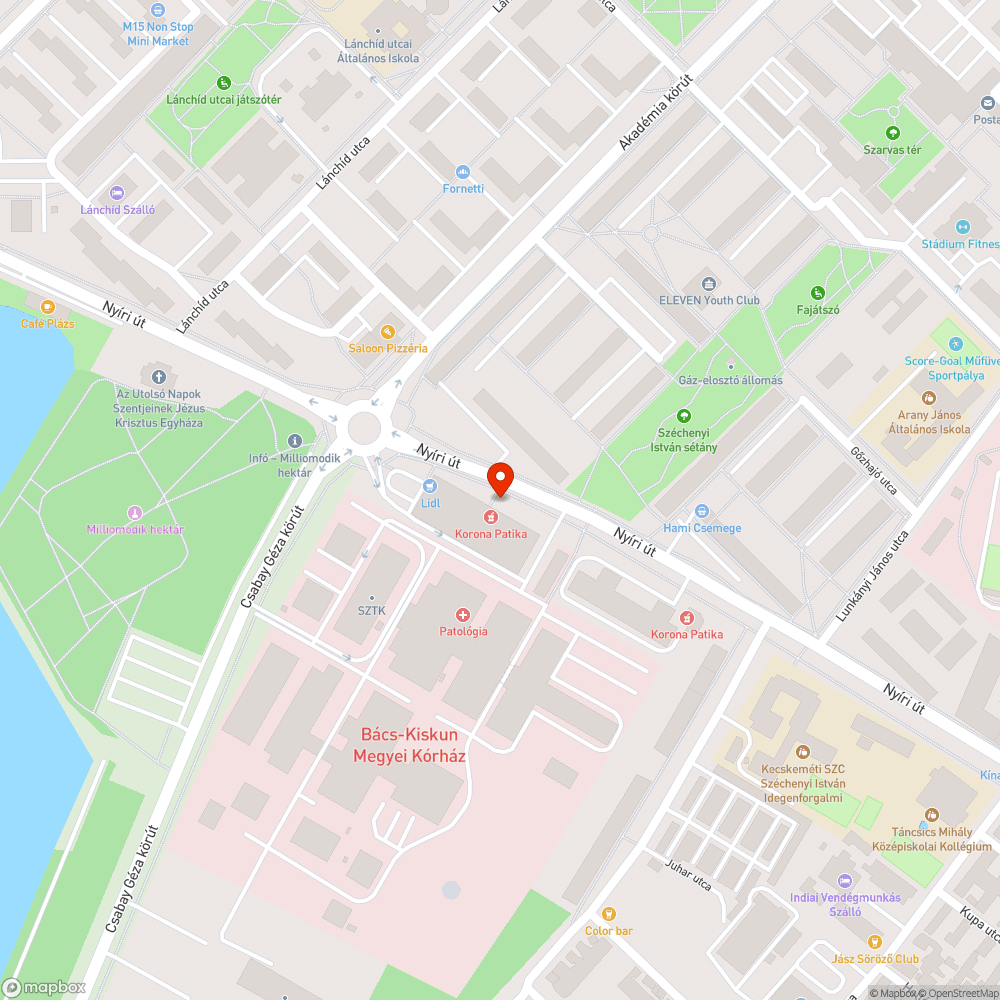 Parkolás vs. gyalogos-kerékpáros közlekedési anomália a megyei kórháznál bejelentés helye