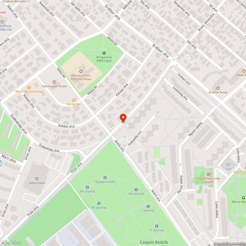 Kátyú a megsüllyedt lefolyó mellett bejelentés helye