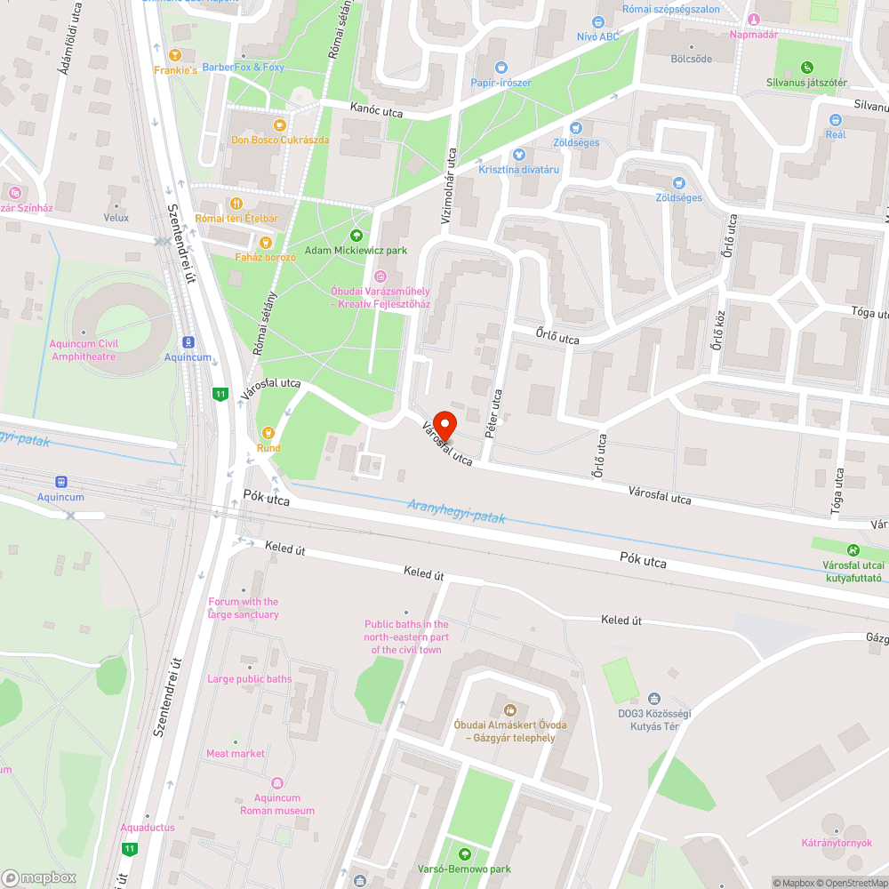 Kátyú a Városfal utcán bejelentés helye