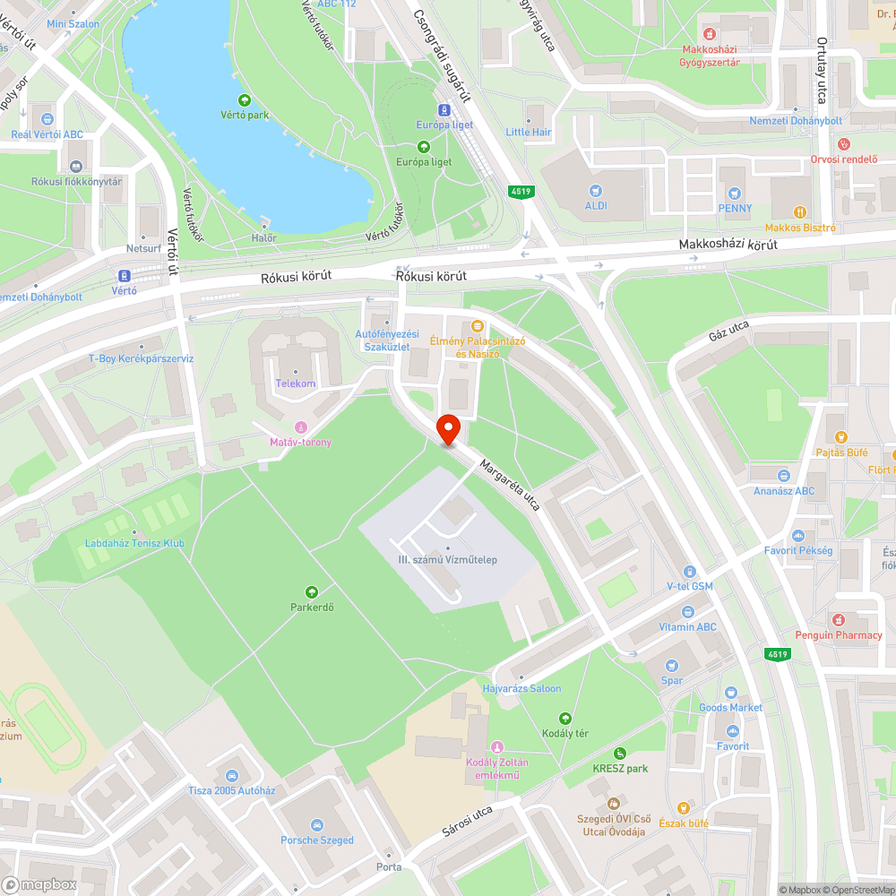 Kátyú az úton bejelentés helye