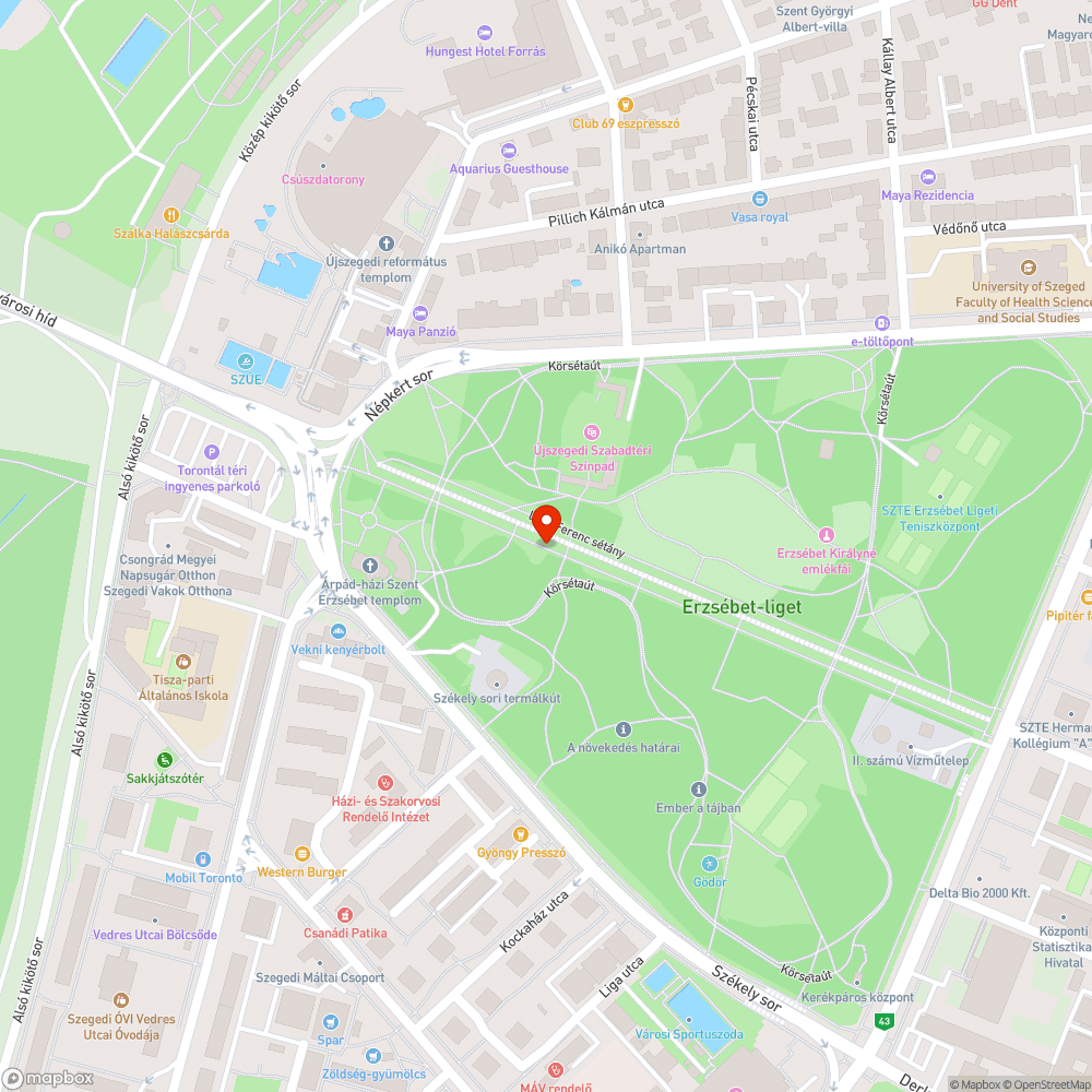 Kátyú és kiálló vas a bicikliúton bejelentés helye