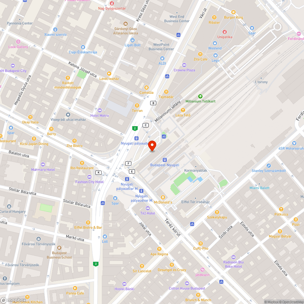 VI. Nyugati pályaudvar külső járda javítása (Nyugati tér) bejelentés helye