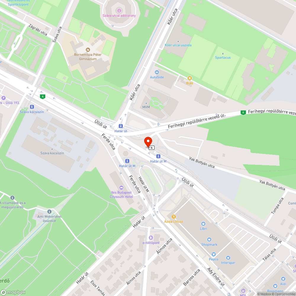 Elfordított és sérült tábla a Határ útnál bejelentés helye