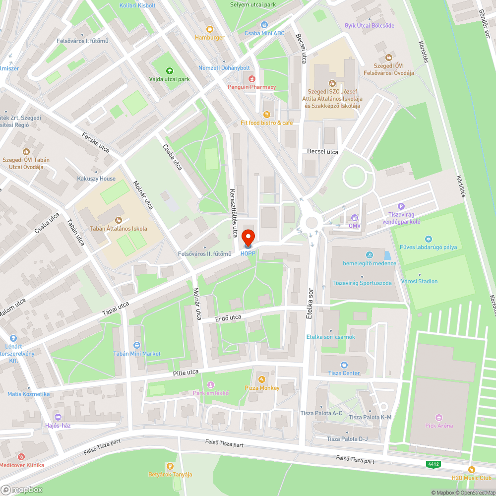 Kátyú az úttest közepén bejelentés helye