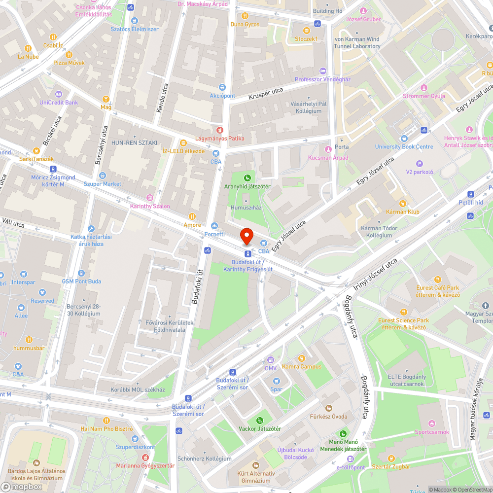 Parkolónak és kanyarodó sávnak használt kerékpárút bejelentés helye