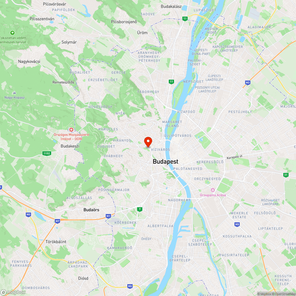 Megsüllyedt kerékpárút a Városmajornál, bejelentés helye