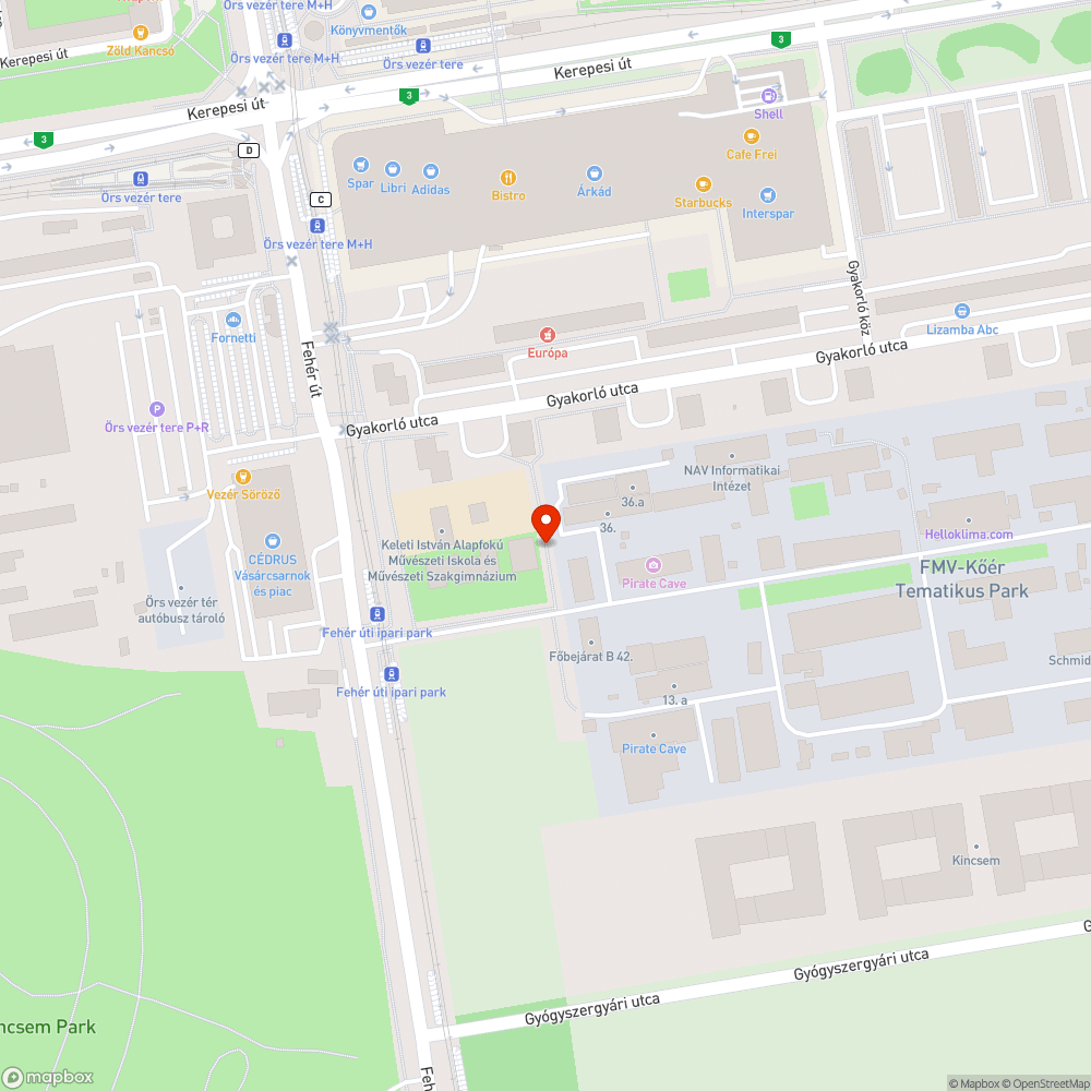 Otthagyott  kőtömb a Fehér út 10-nél. bejelentés helye