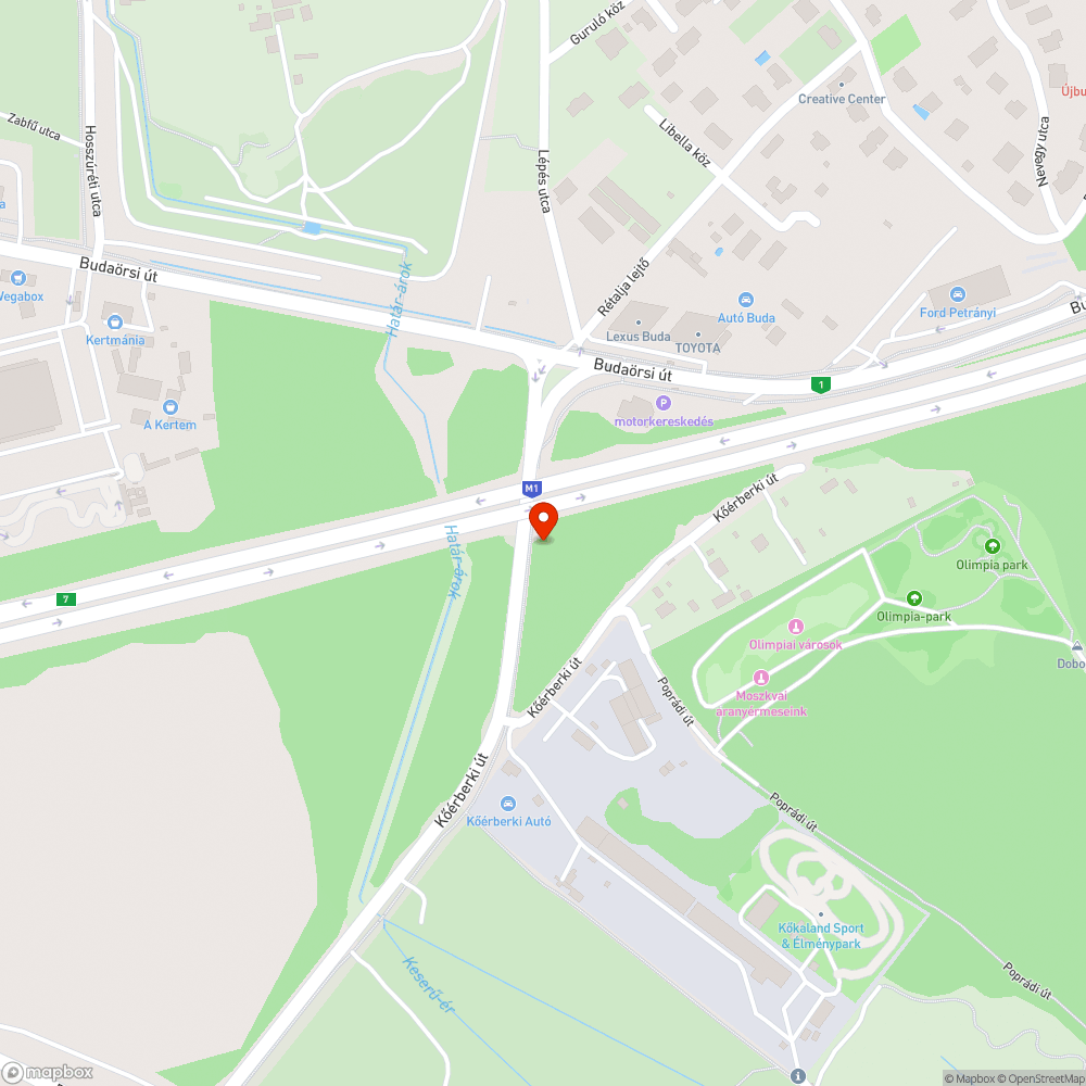 Kőrberki út bejelentés helye