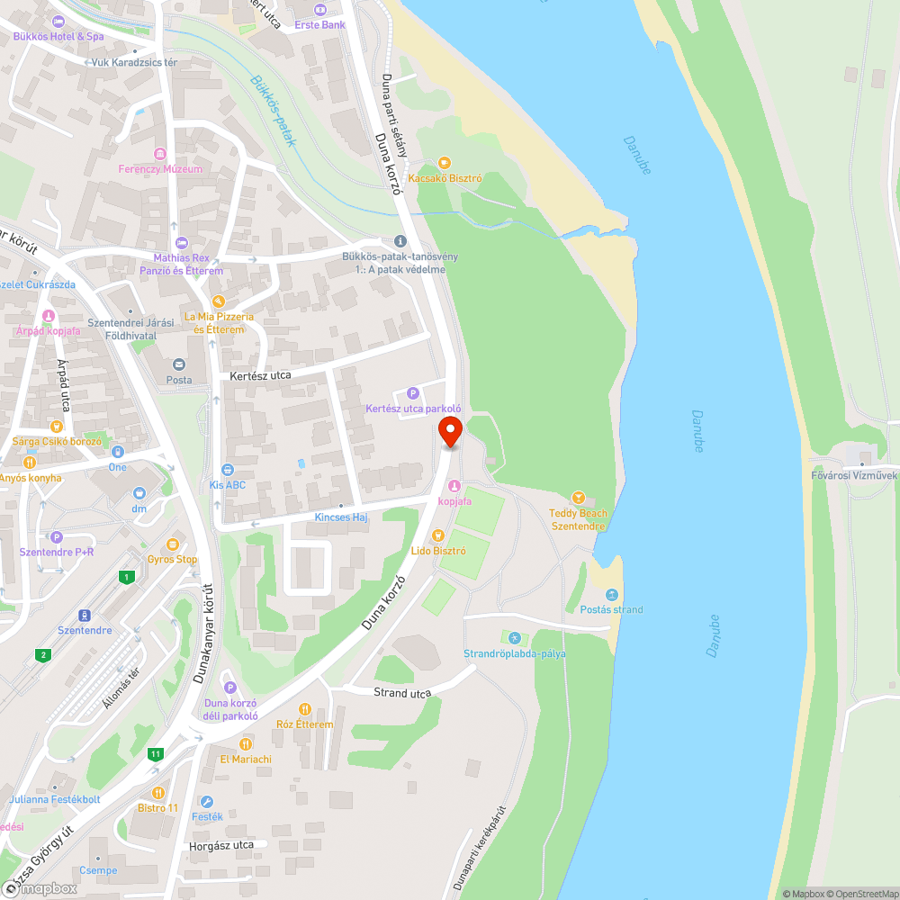 Meghibásodott parkolókijelző és/vagy nyomásérzékelők a Dunakorzón? bejelentés helye