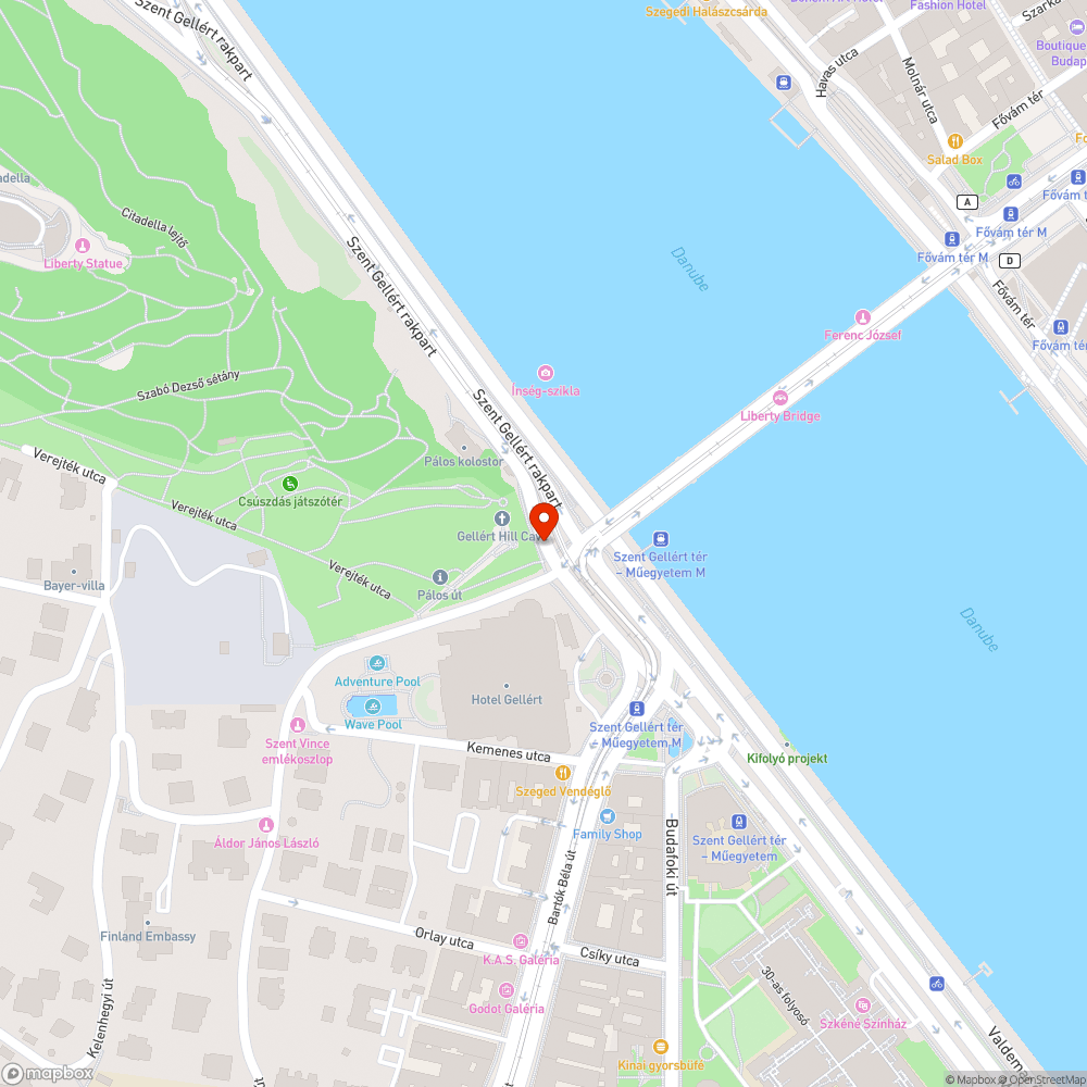 Kőtörmelékek a Gellért térnél a Gellért-hegy oldalában. bejelentés helye