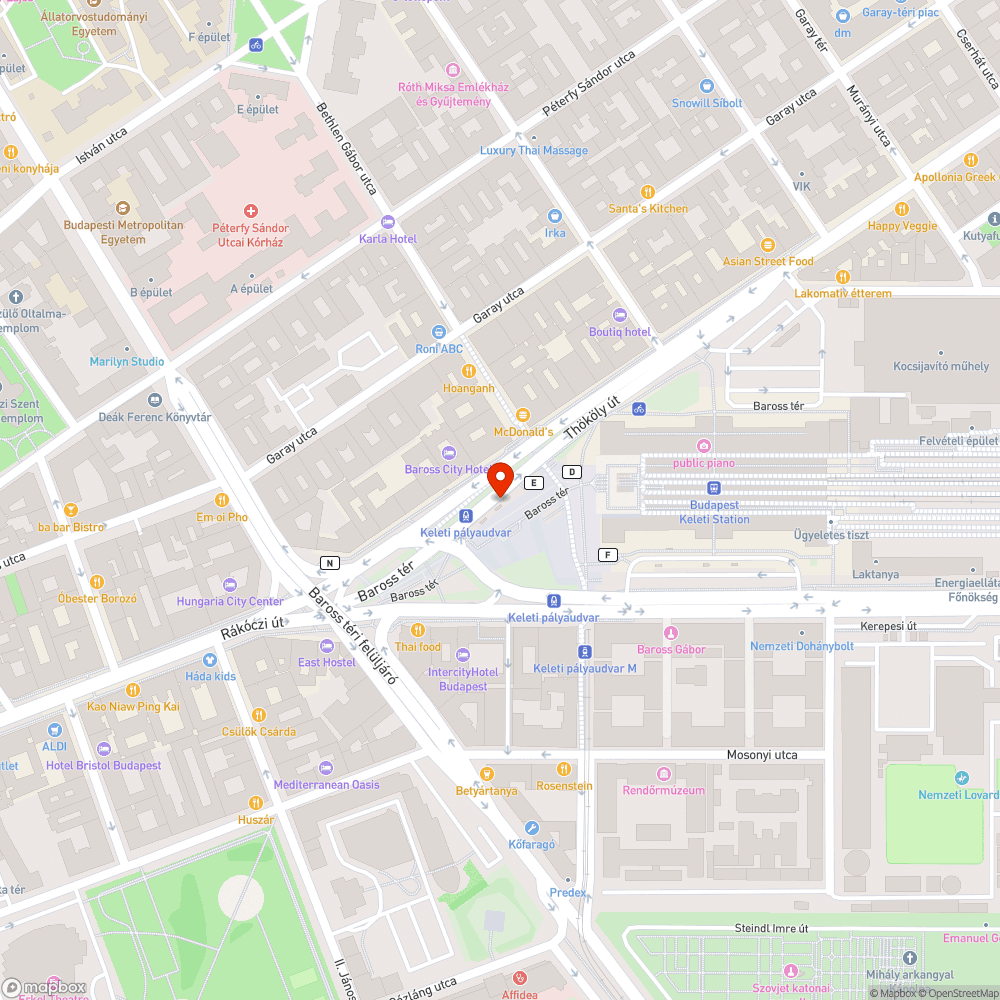 Baross tér bejelentés helye