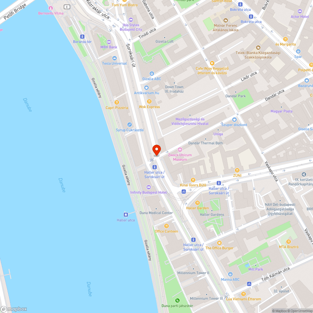 Soroksári út Dandár utcai kerszteződés bejelentés helye